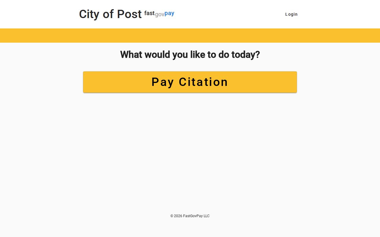 FASTGovPay interface for Post Municipal Court payments